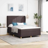 Cumpara ieftin Pat cu arcuri cu saltea Maro inchis 200 x 160 cm tesatura