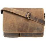 Geanta de umar barbati Greenwood&reg; Van din piele naturala, compatibila cu documente A4 si laptop de 13&Prime; si 14&Prime;