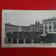 Iasi - Seminarul Venniamin - carte postala interbelica circulata in 1925