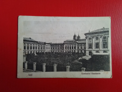 Iasi - Seminarul Venniamin - carte postala interbelica circulata in 1925 foto