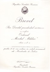AMS# - BREVET ORDINUL MERITUL MILITAR CL. II, 1979