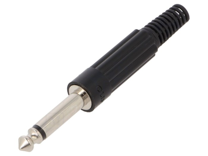 Conector Jack 6,3mm Mono alb