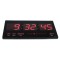Ceas digital perete, afisaj LED, ora 12/24, calendar, temperatura, negru