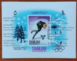 SHARJAH-SPORT -''OLIMPIADA IARNA -GRENOBLE-1968''--COLITA-NEDANT -cu supratipr invingatori- MNH NESTAMP. -Calitate EXTRA-RARR-scan