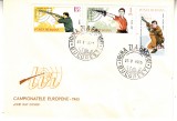 C12 - FDC Romania - Campionatele Europene tir Bucuresti dantelate - LP608 - 1965, Romania de la 1950, Sport