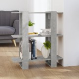 Bibliotecă/Separator cameră, gri beton, 80x30x87 cm