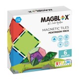 Set magnetic de constructie, Magblox, Pentagon, 6 piese