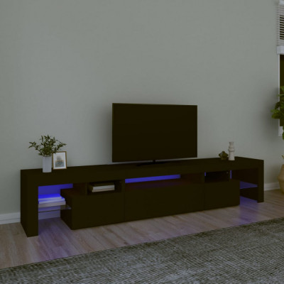 Comoda TV cu lumini LED, negru, 215x36,5x40 cm GartenMobel Dekor foto