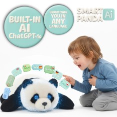 Panda interactivă AI PANDA &ndash; jucărie educativă de pluș vorbitoare cu inteligență artificială, sunet și mișcare