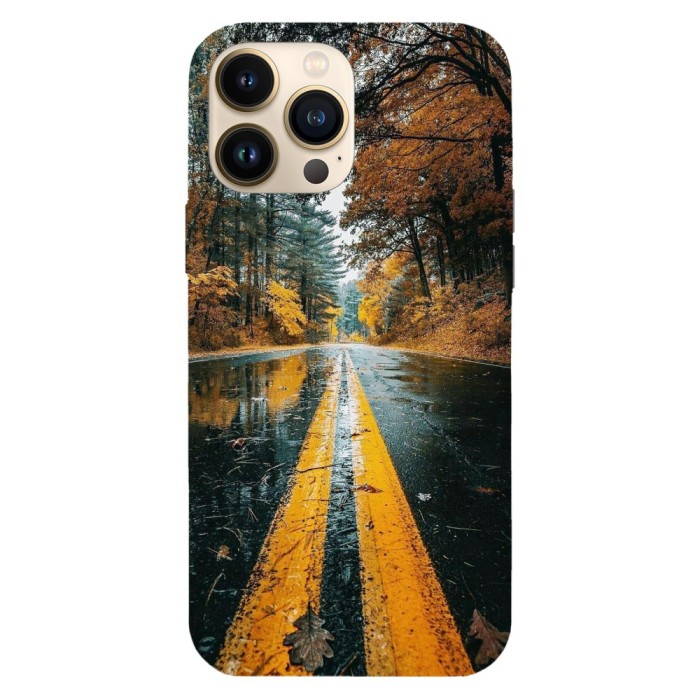 Husa compatibila cu Apple iPhone 14 Plus model Autumn asthenia road, Silicon, TPU, Viceversa