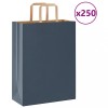 VidaXL Pungi de h&acirc;rtie 250 buc cu m&acirc;nere Albastre 26x12x35 cm