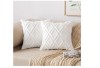 Set 2 Huse Perna MIULEE 45x45 cm Albe Lana Artificiala Poliester Moale Lavabile Canapea Living Dormitor Birou RESIGILAT