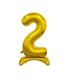 Balon folie stativ sub forma de cifra, auriu 74 cm-Tip Cifra 2