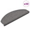 vidaXL Covorașe pentru scări, 30 buc., 65x24x4 cm, gri &icirc;nchis, semirotunde, mari
