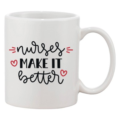 Cana alba personalizata &amp;#039;Nurses make it better&amp;#039;, INOVATIX&amp;reg;. 330ml foto