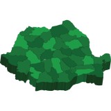 Harta decorativa pentru perete Romania relief 3D, PVC, montaj fara sipci, 50x70 cm