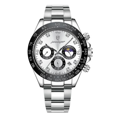 Ceas barbatesc Poedagar Cronograf Casual Luxury Fashion Quartz Data Otel Argintiu foto