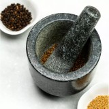 Mojar cu pistil din granit, 12x12x15.5 cm negru, Kinghoff