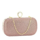 Geanta clutch roz cu pietricele L-1061 05