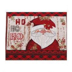 Servet de masa, flippy, model mos craciun, scris hohoho, tematica craciun, prosop pentru masa, bumbac si fibre sintetice, 43x33 cm, rosu