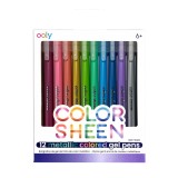 Pixuri cu gel colorate Metalice Color Sheen - Set de 12, Ooly