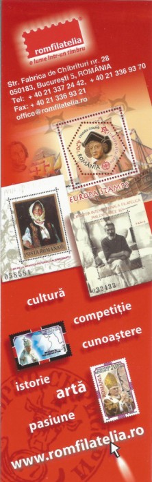 Romania, Romfilatelia, calendar semn de carte, 2006