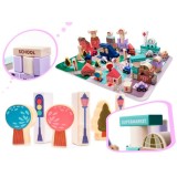 Cumpara ieftin Set 135 piese, cuburi de constructie din lemn pentru copii, CityDream, 55 x 42 cm, 3 ani +