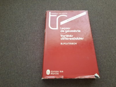 LECONS DE GEOMETRIE DIFFERENTIABLES M POSTNIKOV RF20/3 foto
