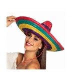 Pălărie Sombrero mexican, pentru adulti, multicolor, 49 cm