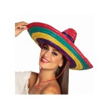 Pălărie Sombrero mexican, pentru adulti, multicolor, 49 cm
