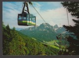 CPIB 25281 CARTE POSTALA - DOLOMITII, TELECABINA LA MONTE ELMO 2110m, CIRCULATA, 1992, STAMPILA, TIMBRU