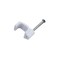 Cleme clips fixare cablu patrat plastic cu cui 5mm alb 100buc Well