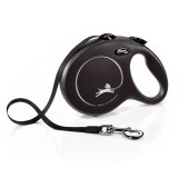 Lesa pentru caini Flexi, Retractabil, Pana la 50 kg, L, 5m, Argintiu
