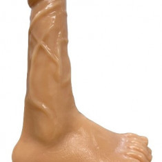 Dildo cu Vene Foot Fetish, PVC, Natural, 26 cm