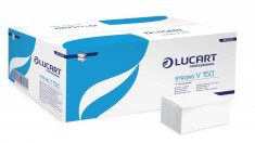 Prosoape pliate Lucart Strong V 150, 23 cm x 25 cm, 2 straturi, 150 buc/set, 20 set/bax foto