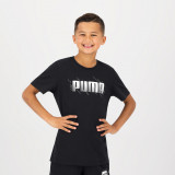 Tricou Educație fizică Puma Negru cu imprimeu Copii