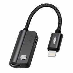 Adaptor Audio Dual Lightning Vetter Incarcare Si Redare Audio Negru ADVTDLTMPD foto