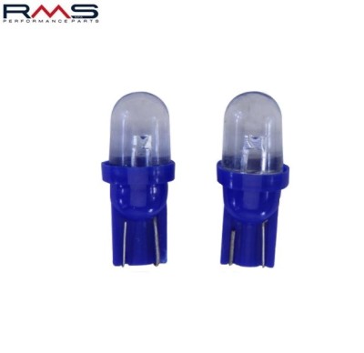 Bec pozitie LED 12V tip 5W W5W W2 1x9.5d - culoare: albastru - set 2 bucati foto