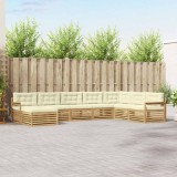 vidaXL Set mobilier gradina exterior 8 piese lemn acacia perne alb crem rezistent intemperii confort