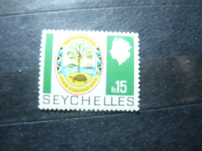 Timbru Seychelles colonie britanica 1969 - 15 Rs , pliu pe colt R. Elisabeta foto