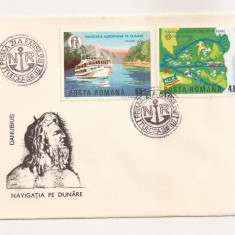 P2 Plic FDC-Prima zi a emisiunii -Danubius, Navigatie pe Dunare, necirculat 1977