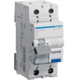 Siguranta diferential RCBO 16A 1P+N 10mA 6Ka B tip A Hager ACS916D