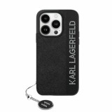 Husa pentru iPhone 15 Pro Max - Karl Lagerfeld Saffiano Rhinestones&amp;Charm (KLHCP15XPSAKDGCK) - Black