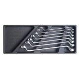 Chei inelare duble, cotite, Beta T40, 6 - 19 mm, set 7 bucati, cu suport