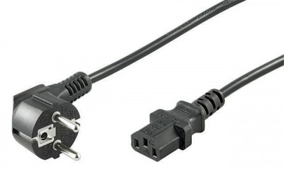 Cablu alimentare PC 1.5m Schuko tata 90 la IEC320-C13 mama H03VV-F3G 0.75mm&amp;sup2; conductor aluminiu foto