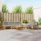 vidaXL Set de canapele de exterior cu pernă 6 pcs Alb și gri deschis 3386075