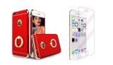 Cumpara ieftin Pachet husa Apple iPhone 6 Plus/6S Plus,MyStyle Elegance Luxury 3in1 Ring Red, folie de sticla gratis