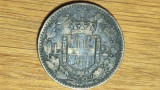 Italia - moneda colectie argint 835 - 2 lire 1884 - Umberto I - necuratata