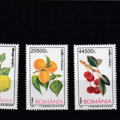 Romania 2002-Flora,Fructe,gutui,cais,visin,dud,serie 4 val.,MNH