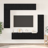 vidaXL Set comodă TV 8 pcs Stejar negru 80 x 30 x 30 cm Lemn compozit